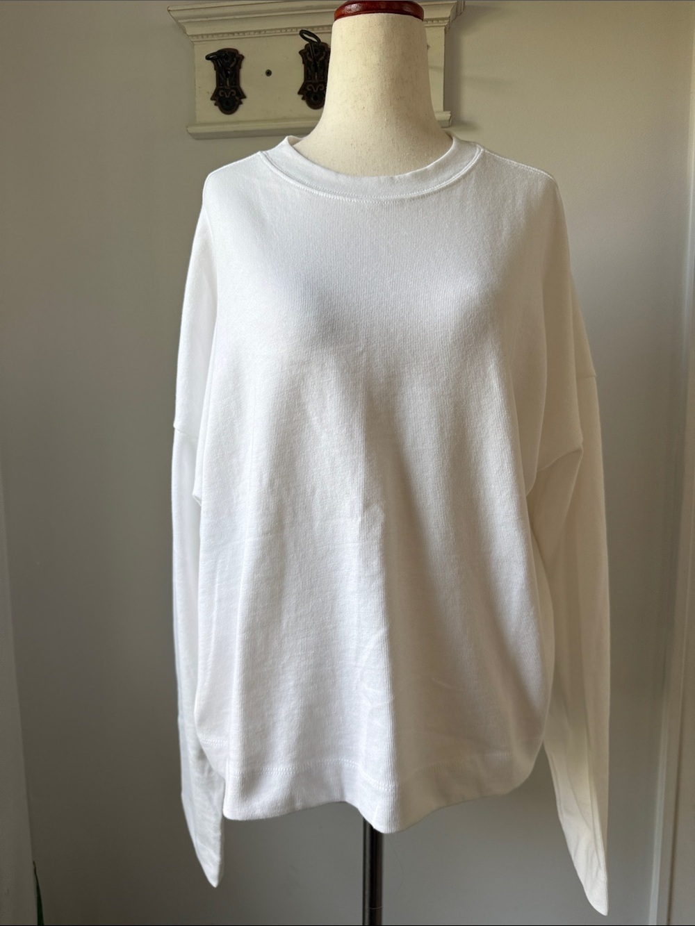 AYR White Crewneck Sweater Minimalist Classic Oversized